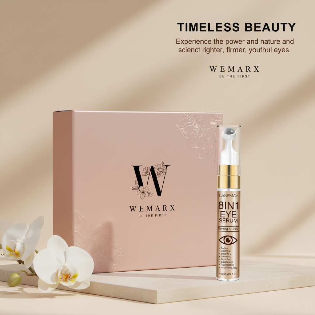 Realistic eye serum product ad